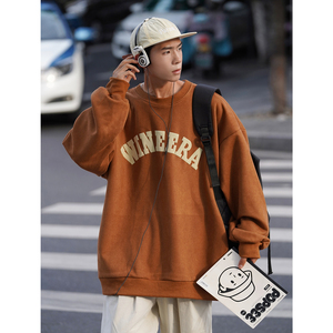 city boy街拍日系秋装圆领宽松卫衣秋季字母印花发泡外套D217 P48图片