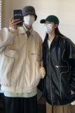 情侣装秋装新款美式翻领机车服皮夹克潮宽松外套D216P108男类，男装夹克，电商A335-1（原A458）