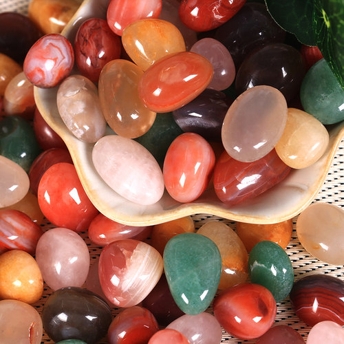 南京雨花石天然鱼缸造景五彩石