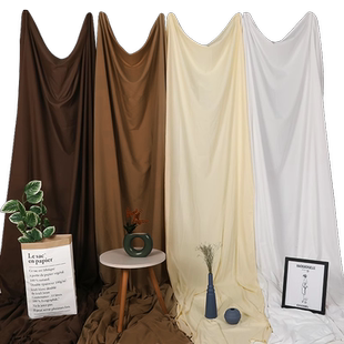 拍照背景布ins挂布咖啡卡其色网红直播挂墙布温暖治愈韩风黄色ins