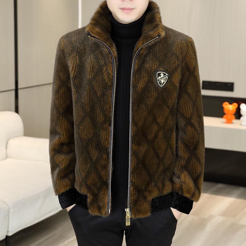 겨울 두꺼운 하이 엔드 따뜻한 밍크 모피 재킷 남성 유행 브랜드 잘 생긴 밍크 청소년 모피 재킷 코트