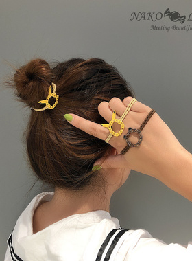 日韩可爱造型皮卡丘宝可梦精灵头绳卡通精致小熊头饰链条丝带发饰