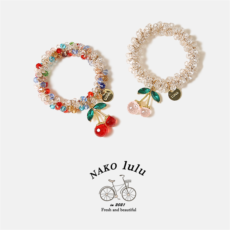 新款气质水晶水钻发绳送闺蜜手链