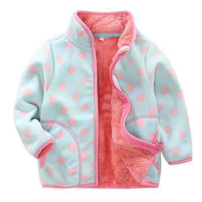 女童摇粒绒外套加绒加厚卫衣棉衣