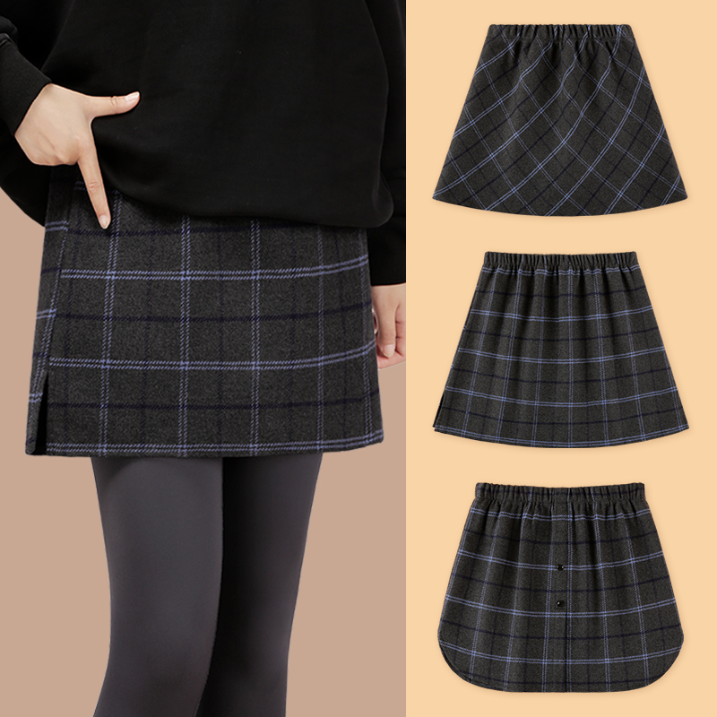 配鲨鱼裤打底毛呢a字秋冬大码