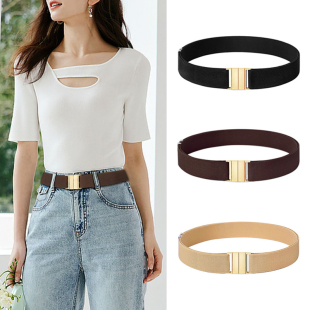 饰潮 收腰神器百搭装 腰带女2026新款 女士皮带懒人松紧隐形配牛仔裤