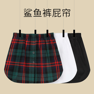 屁帘女秋冬卫衣打底内搭神器叠穿下摆鲨鱼裤 半身裙 遮屁股格子大码