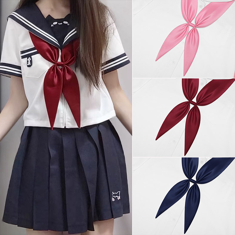 学院风水手服粉色领结蝴蝶结女图片
