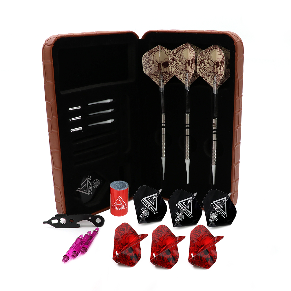 CUESOUL/Q獸3支装18克钨钢镖飞镖专业赛级俱乐部软式电子飞镖套装