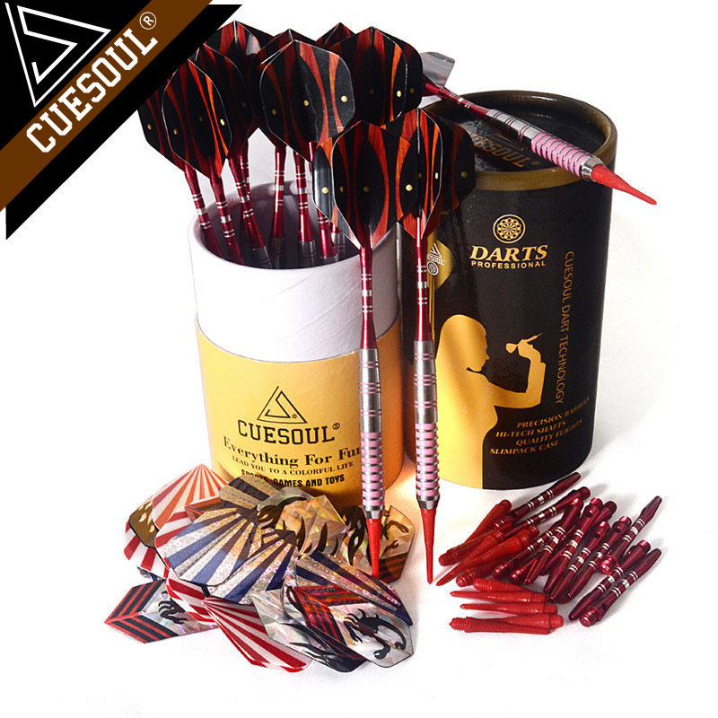 CUESOUL/Q獸12支装专业飞镖针19克俱乐部比赛级软式电子飞镖套装