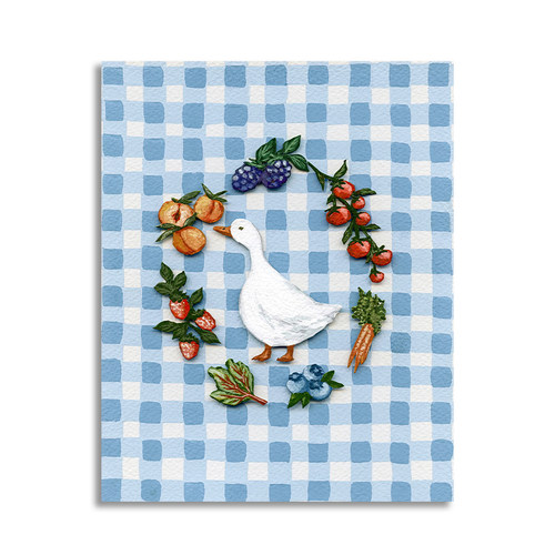 【一口价】插画师fifteenfeb复刻版画风景清新鸭子治愈装饰挂画芯