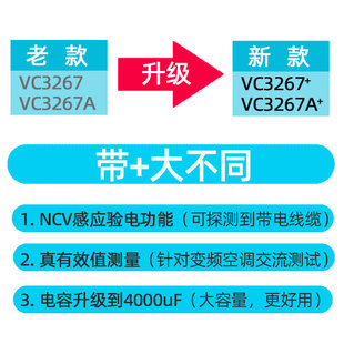 仪通钳形表VC3267A数字万用表高精度多功能电工全自动测电容