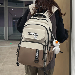 大容量双肩包女高中生潮流背包2025新款 运动风初中生大学生书包男
