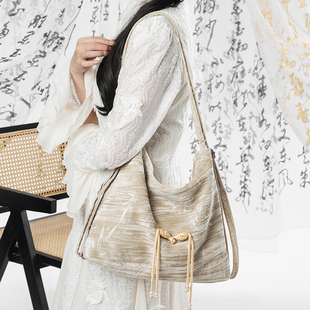 斜挎包女多功能双肩包休闲时尚百搭复古单肩包国潮古风大容量背包