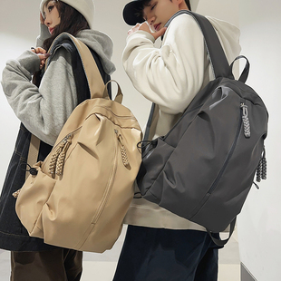 潮牌高中生书包女简约大容量学院风电脑背包初中生大学生双肩包男