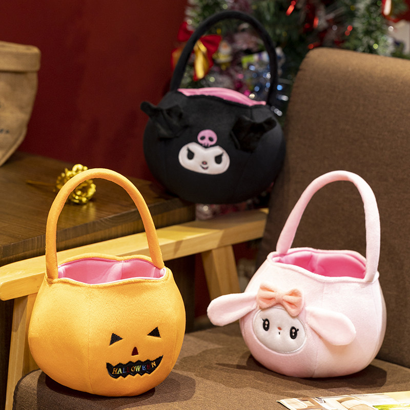 万圣节南瓜糖果篮南瓜灯糖果袋儿童手提玩具讨糖桶道具装饰南瓜包