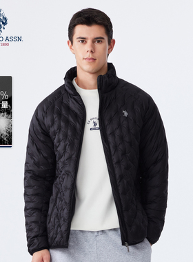 U.S. POLO ASSN.羽绒服男士立领轻薄夹克休闲保暖冬季防寒外套男