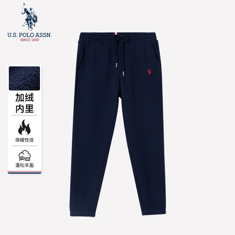 USPA宽松休闲运动加绒加厚卫裤