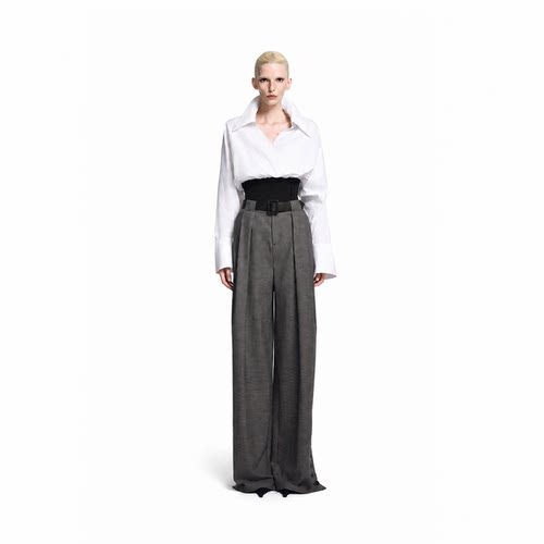 KUNSWEAR/琨丝薇尔26FA 大翻领交叉设计感拼接衬衫上衣 846004391