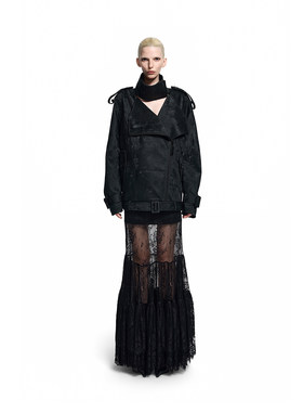 KUNSWEAR/琨丝薇尔26FA 镂空蕾丝蛋糕式半裙设计感长裙 846008110