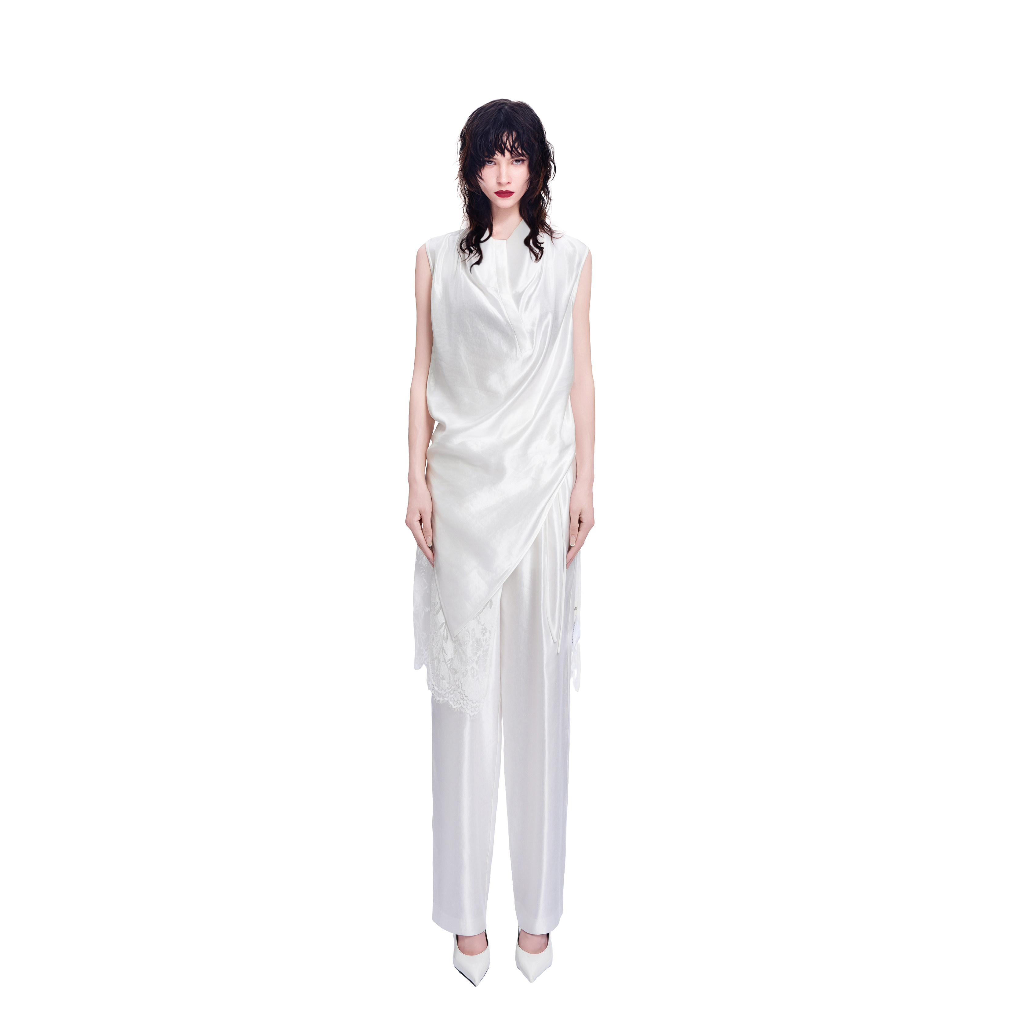 KUNSWEAR/琨丝薇尔26SP 优雅高级气质无袖不规则上衣女 842004360