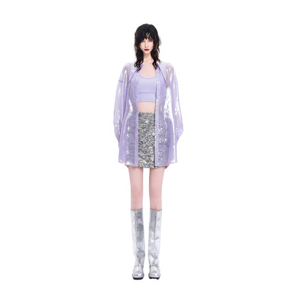 KUNSWEAR/琨丝薇尔26SU 光泽感设计宽松长袖衬衫上衣女 844004030