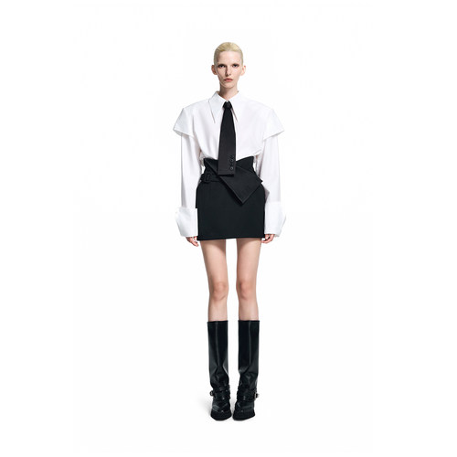 KUNSWEAR/琨丝薇尔26FA 小众解构设计高腰A字短裙半裙 846007031