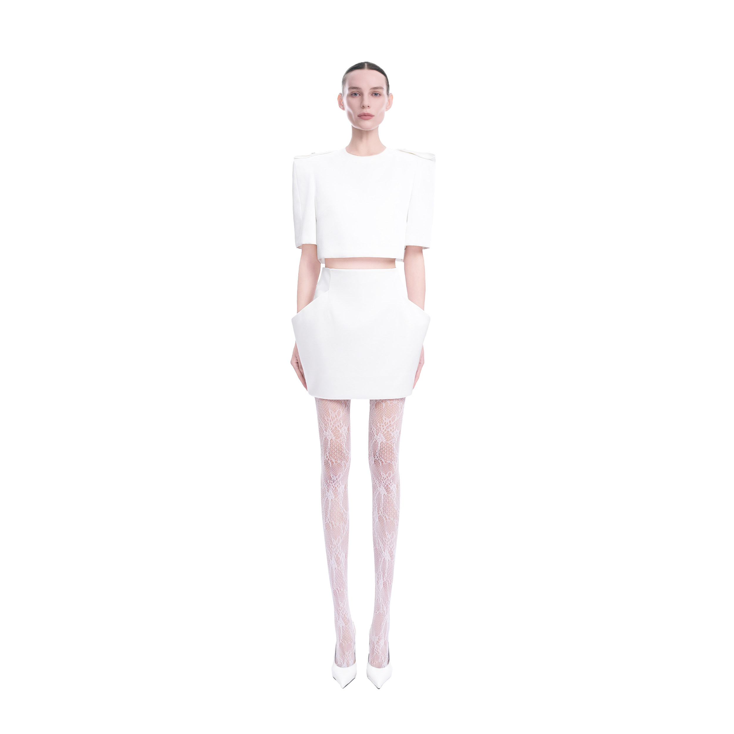 KUNSWEAR/琨丝薇尔26SU 清冷千金风不规则设计A字短裙 844006050