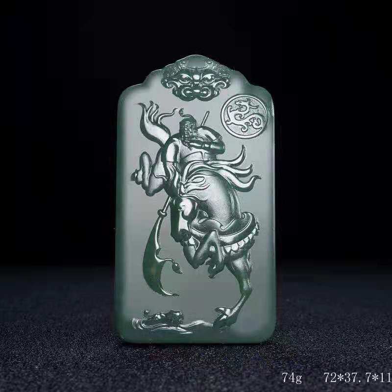关公吊坠霸气武财神天然和田玉