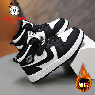 巴布豆新款男童大棉鞋加绒加厚保暖时尚板鞋冬季儿童时尚运动鞋子