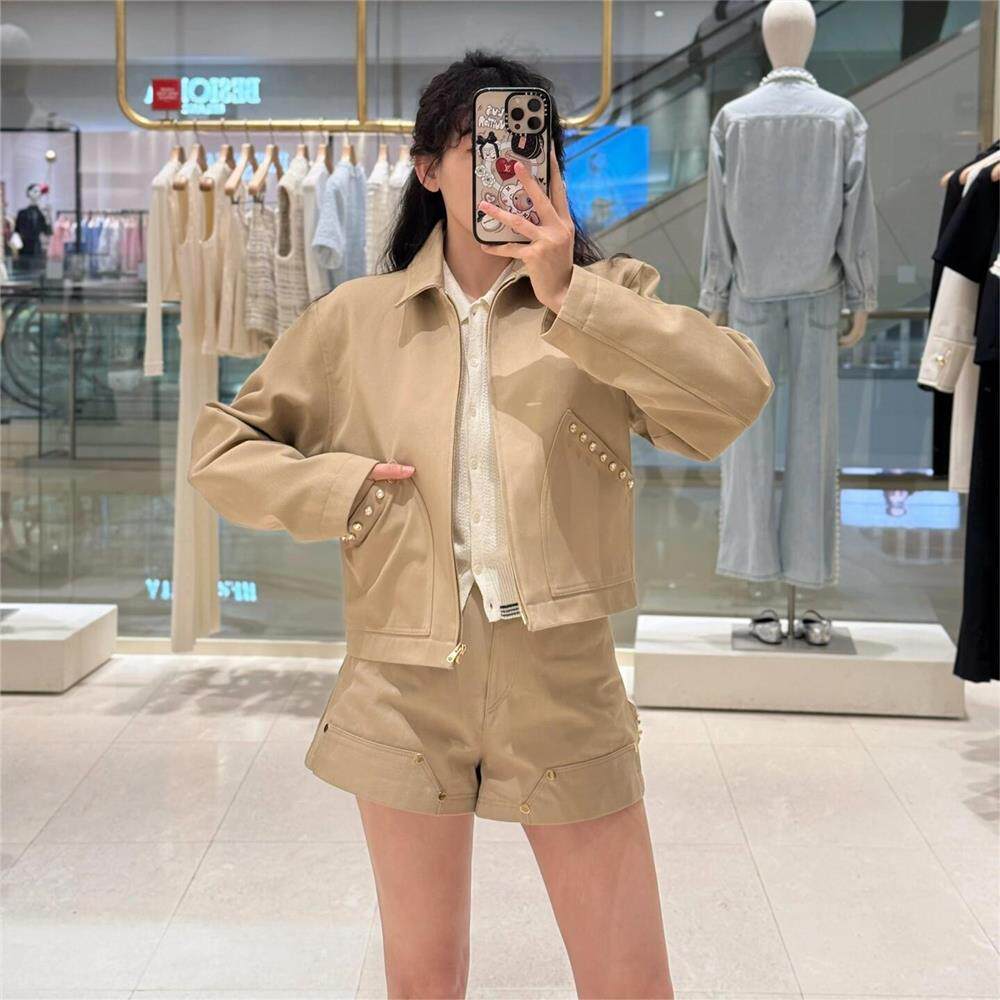maSande2025春夏新款女装时尚短款外套钻饰设计感棉服SFPBL01113