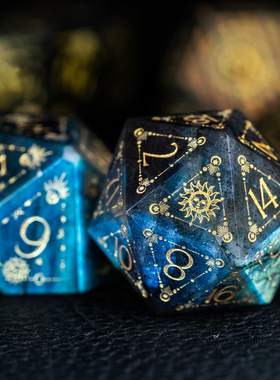 塔罗花纹-拉长石 月光跑团骰子COC骰子DND龙与地下城克苏鲁万智牌