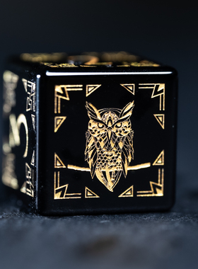 波西米亚-黑曜石 跑团骰子COC骰子DND龙与地下城克苏鲁万智牌