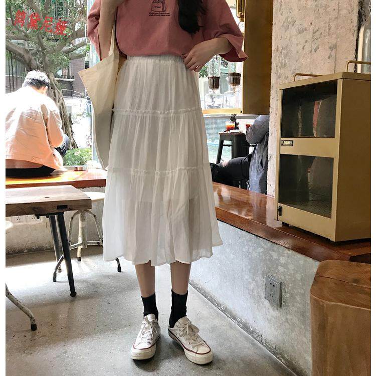 2019款春装韩版气质chic中长款显瘦松紧腰褶邹蛋糕裙a字半身裙女在类目 女装/女士精品, 半身裙中 - 来自Buy2taobao.com提供专业的淘宝代购服务