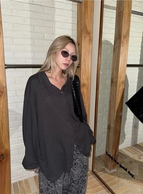 HELLOTANGO《老钱攻略》高级感老钱风质感棉麻polo领长袖55931#