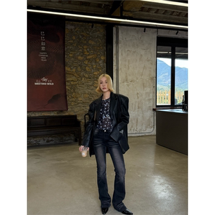 时尚 F179 轮回 显瘦中腰微喇牛仔裤 复古百搭窄版 HELLOTANGO