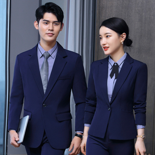 酒店工作服女高端秋冬美容院KTV餐饮前台服务员经理商务西服正装