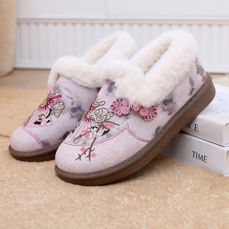 老北京布鞋女冬季新款加绒加厚保暖棉鞋防滑软底传统古风绣花棉鞋,女鞋,汉服鞋,淘宝优惠券,粉丝福利购,淘宝优惠卷