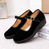 女鞋 跳舞鞋 单鞋 工作鞋 老北京布鞋 子女平底妈妈鞋 厚底休闲鞋 黑色鞋