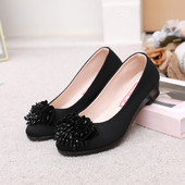 老北京布鞋 休闲鞋 女鞋 黑色跳舞妈妈鞋 新款 鞋 坡跟工作鞋 水钻时装 春