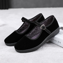 黑防滑工作鞋 平底上班鞋 女加绒冬季 棉鞋 软底 老北京布鞋 妈妈鞋 女鞋