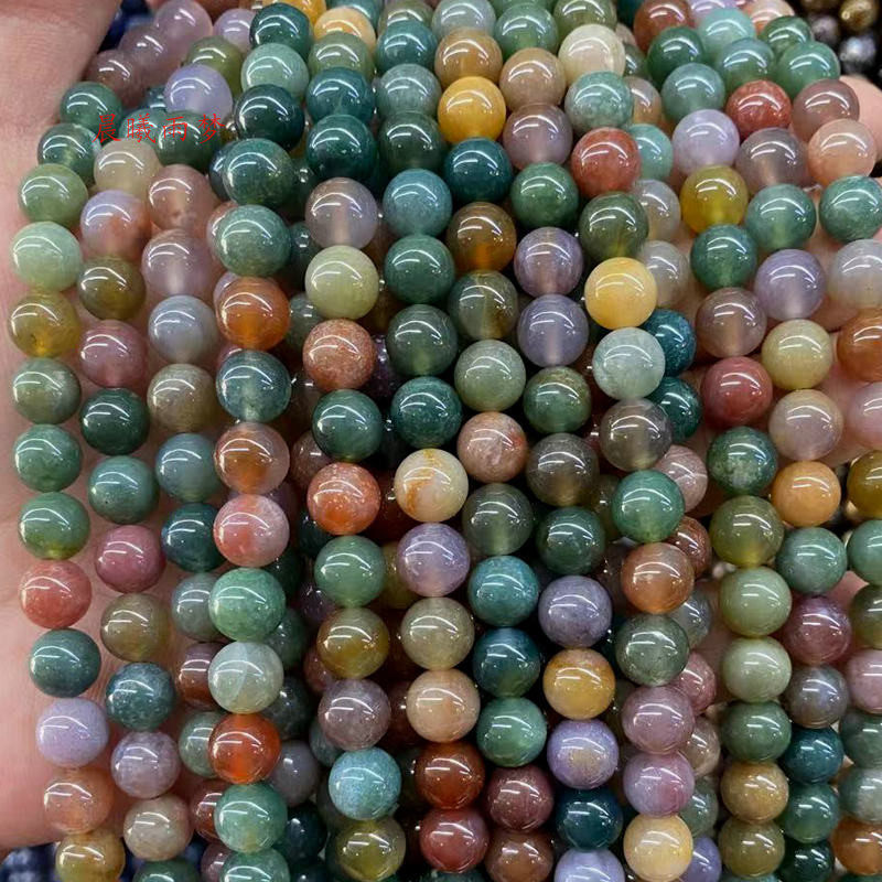 无忧化 a 天然印度紫绿玛瑙散珠七彩玛瑙6-12mm diy串珠配饰材料