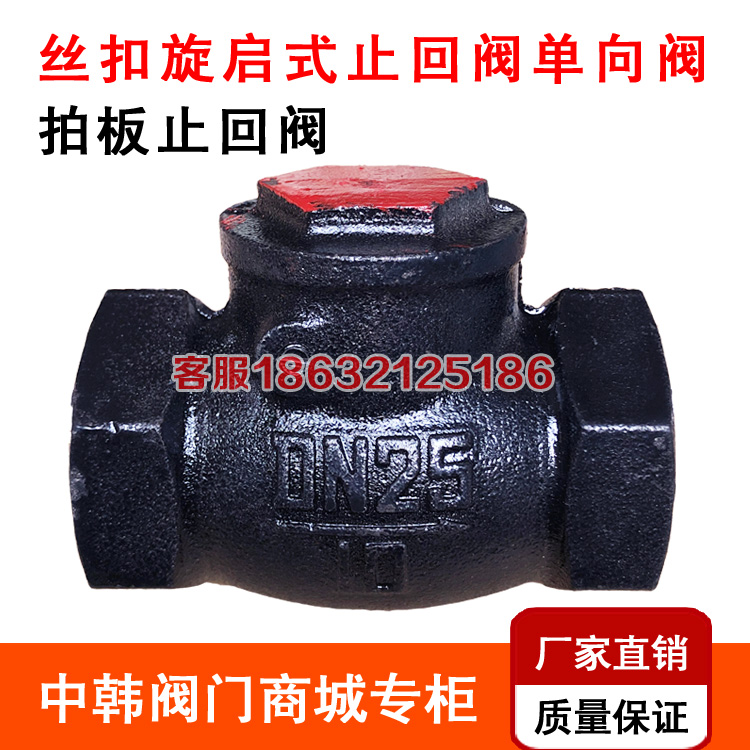 丝扣旋启式止回阀拍板摇摆单向阀