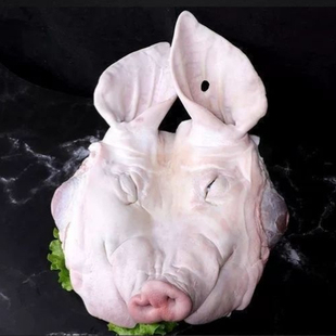 新鲜猪头整只带耳猪头猪脸肉生猪头带骨猪脸带耳朵冷冻卤味店食材