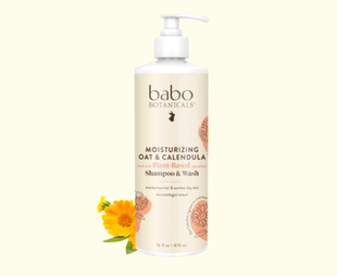 现货美国Babo Botanicals婴儿童滋润洗发水沐浴露金盏花473ml无泪