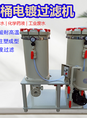 长美cm-2018-2012电镀过滤机双桶过滤器化工耐酸耐碱过滤2.2KW