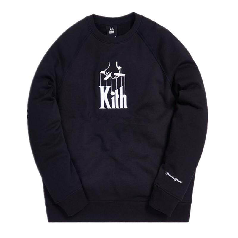 法国kith x the godfather 教父联名提线木偶logo刺绣男女圆领卫