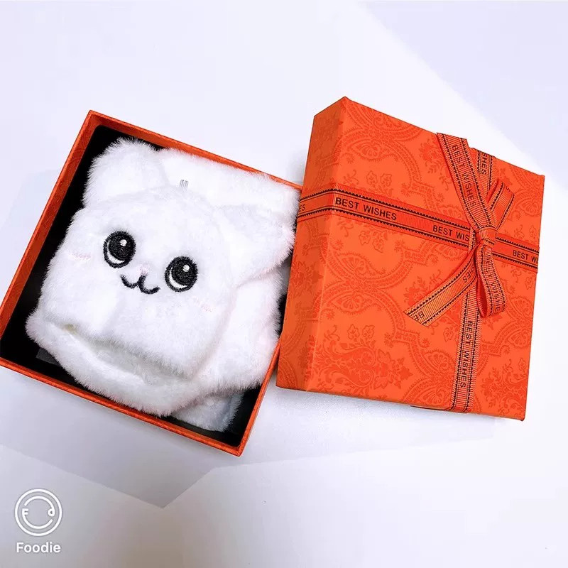 可选礼盒手套女秋冬季可爱猫猫骑行猫咪加绒加厚学生写字翻盖手套