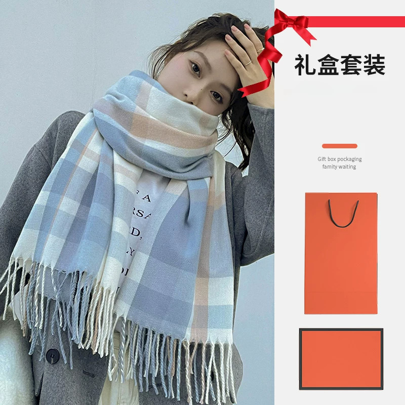 冬季韩版圣诞红围巾女友加厚学生围脖高级感礼盒装2026新款围巾女