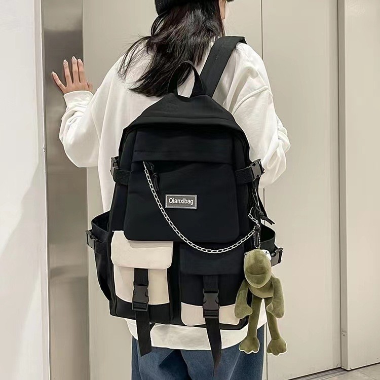 书包初中女大学生高中生双肩包韩版潮百搭简约背包2026新款双肩包